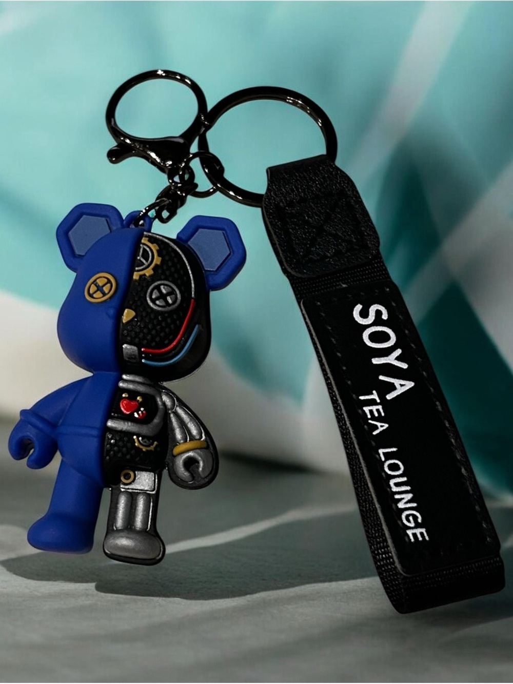 🌸Blue & Black SOYA Tea Lounge Keychain Card Holder